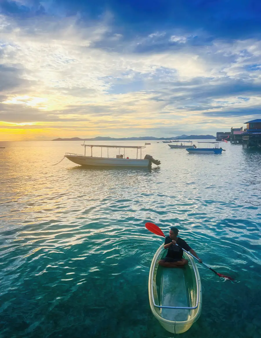 Recreational sea kayaking in the calm turquoise sea Amina Holidays