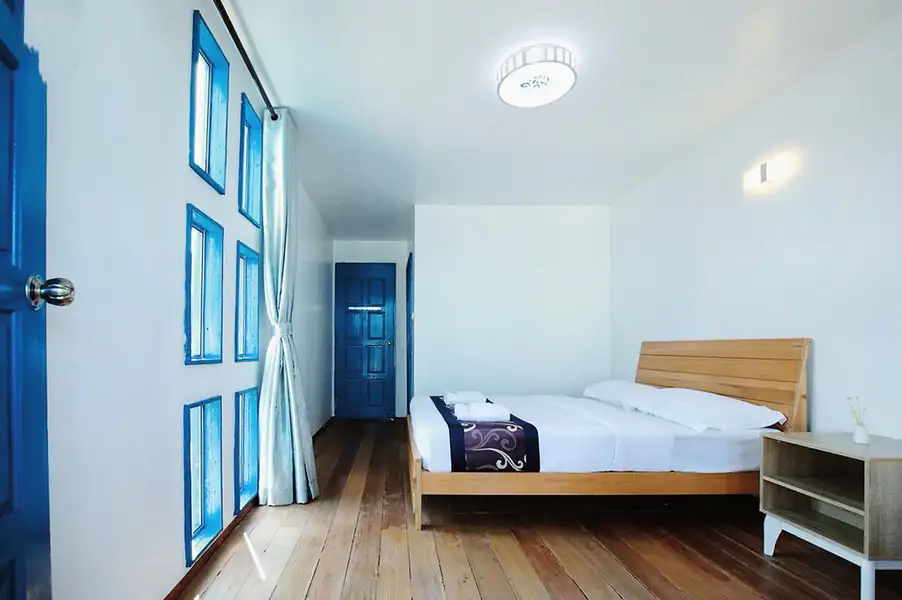 Interior details of the Deluxe Double Room at Amina Holidays on Mabul