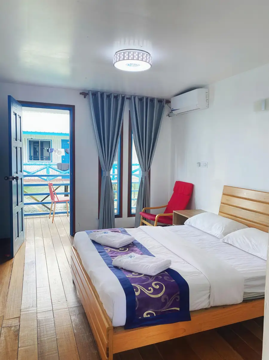 Cosy interior of the Deluxe Double Room with Sea View at Amina Holidays